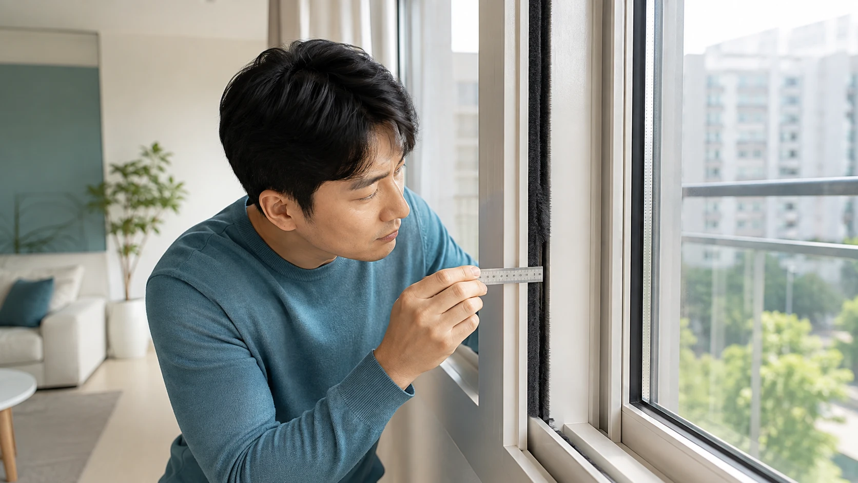 창문 모헤어 청소 작업 순서와 마감 점검
