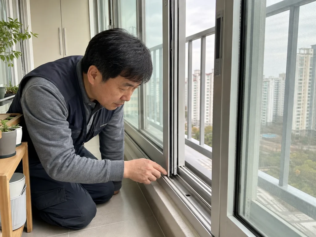 창문 모헤어 점검과 교체 안내 사진