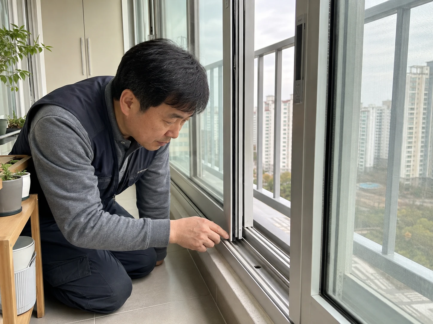 샷시 모헤어 작업 순서와 마감 점검
